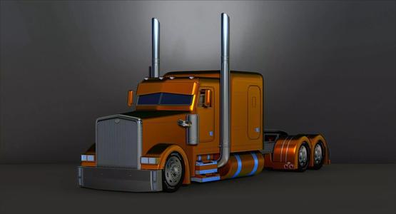 American truck Peterbilt custom File STL for 3D Printer