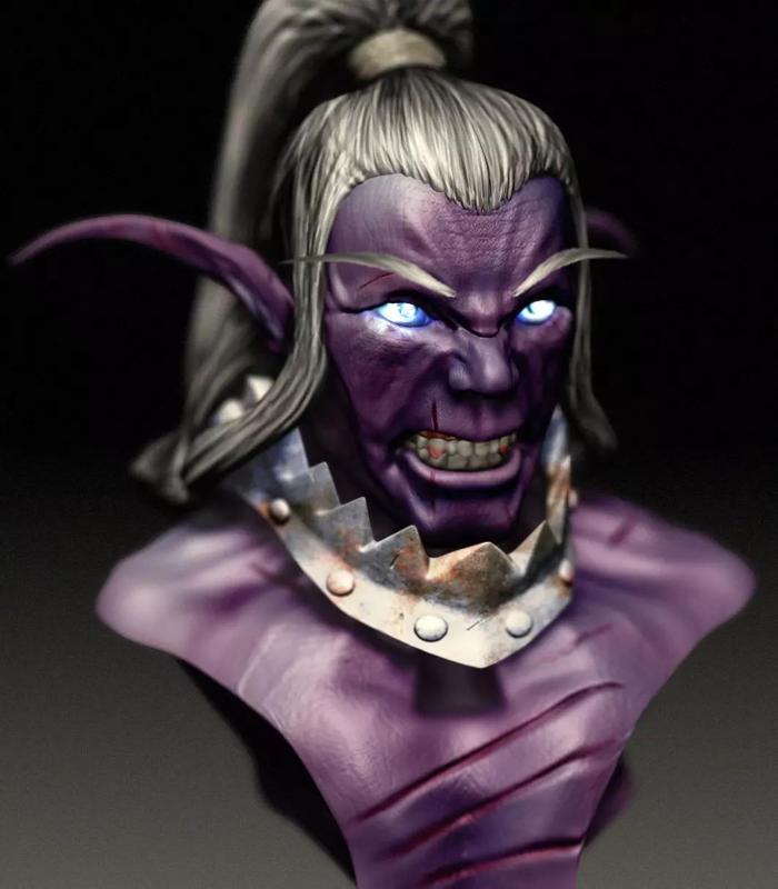 worldofwarcraft Night Elf man bust