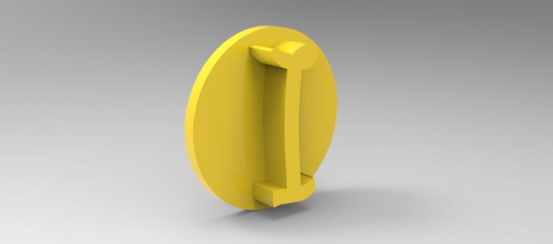 Alphabet stamp plus fondant cutter for letter I ready for 3D printing