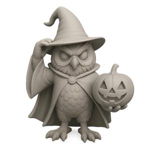 Owl Wearing Wizard Costume