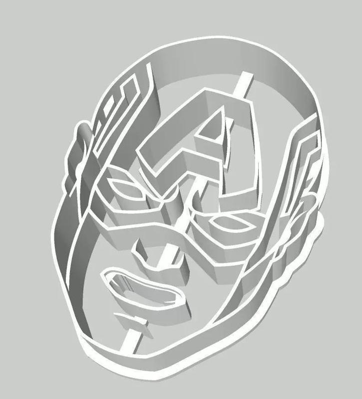 Captain America Cookie Fondant Cutter with Imprint