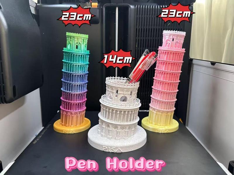 Leaning Tower of Pisa and Pen Holder, Italy PISA (Print in Place, No Supports)