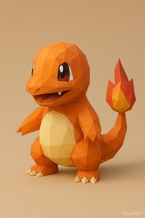 #004 Charmander – Low Poly Pokémon