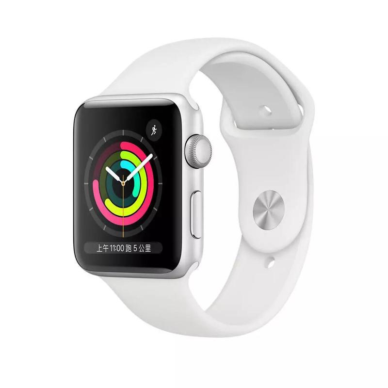 Silver Case with White Sport Strap Apple Watch Series 3 3D Model
