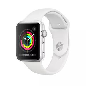 Silver Case with White Sport Strap Apple Watch Series 3 3D Model