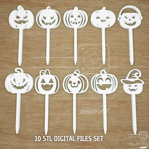10 STL FILES PUMKIN CAKE TOPPER, HALLOWEEN CAKE TOPPER, HALLOWEEN CAKE DECORATION