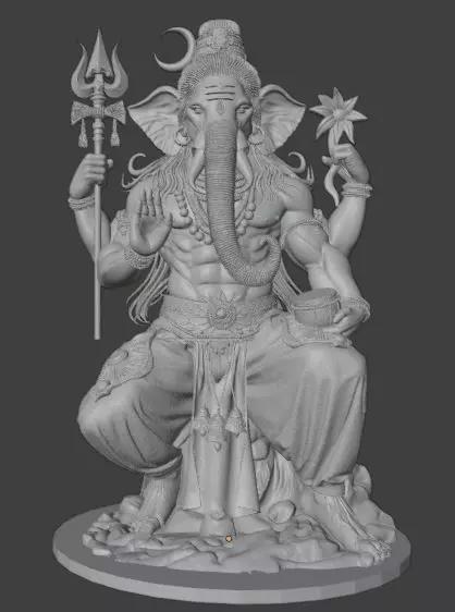 Warrior Ganesha Powerful Multi Armed Hindu God
