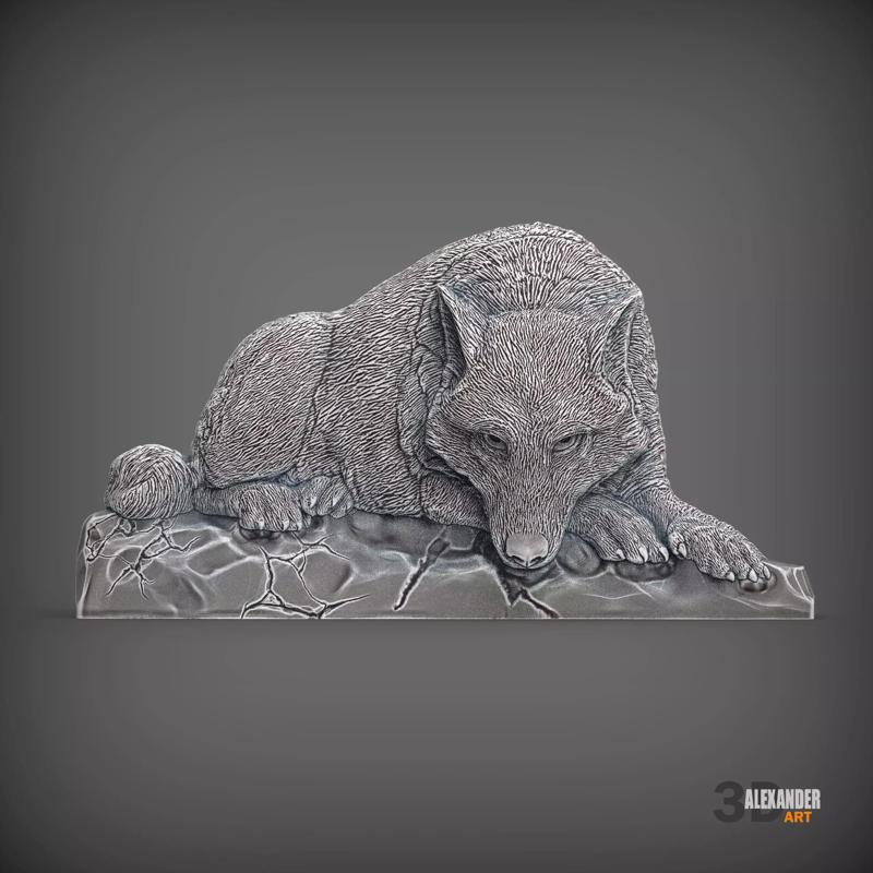 wolf bas-relief