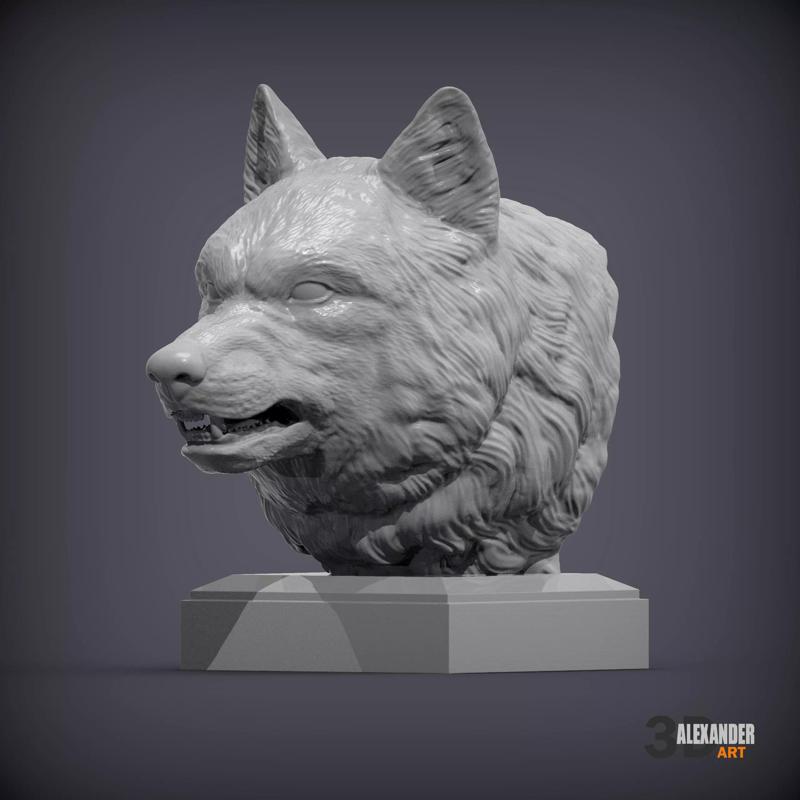 wolf bust
