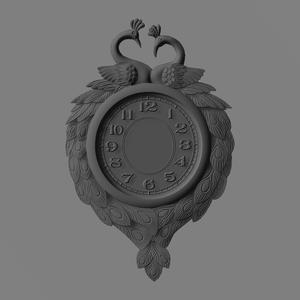 peacock clock stl cnc design