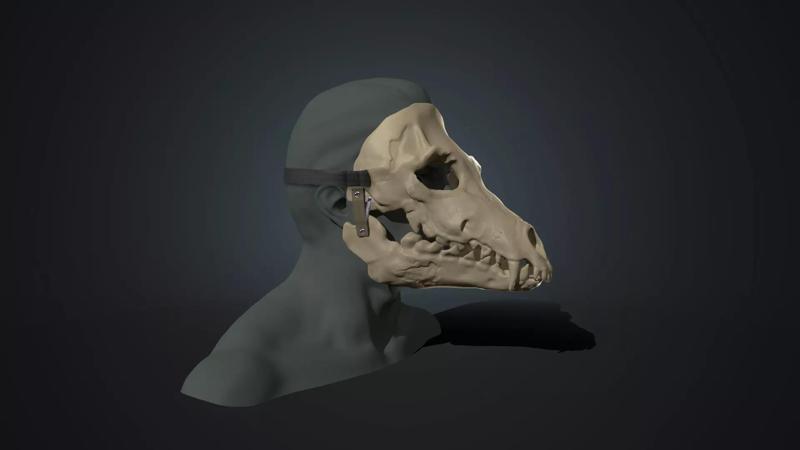 Skull mask with movable jaw