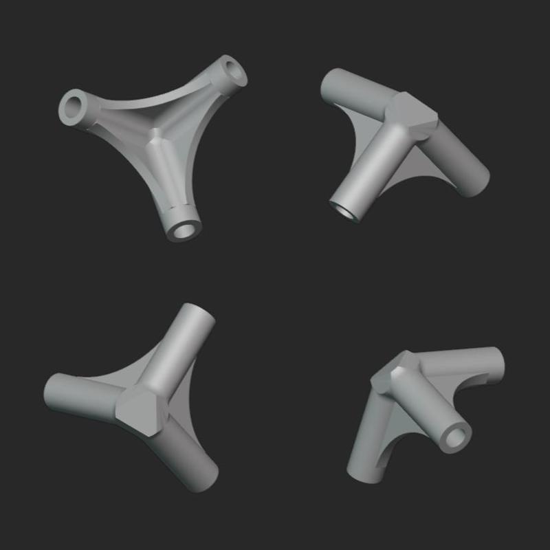 Connector 90 ° 3 way for 8.5 mm/0.335 in tube