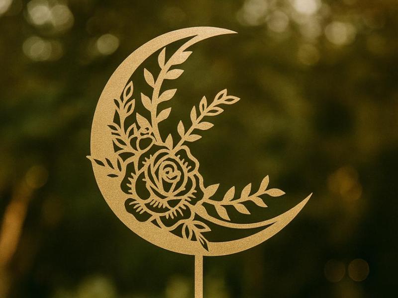Floral moon Cake Topper