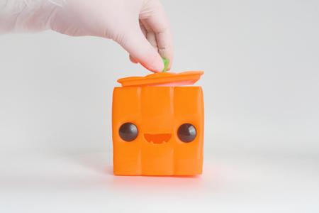 Halloween Pumpkin Pixel Storage Candy Box