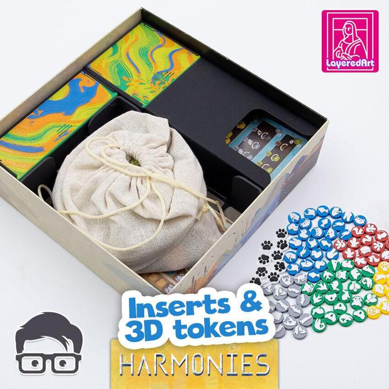 Harmonies board game organizer plus upgraded animal tokens by am-media.biz [HARMONIES01]