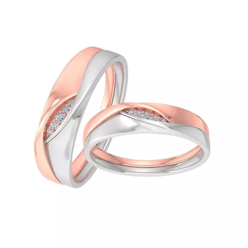 Couple Band Ring 3dm stl render detail