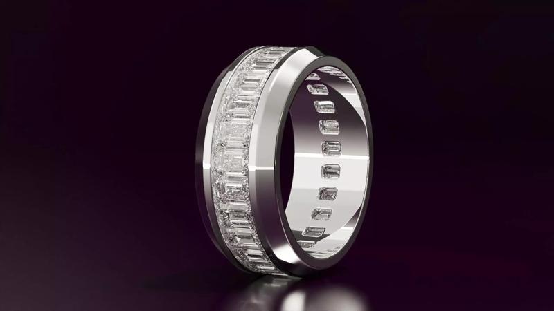 Channel Set Emerald Eternity Ring N10 3725CT EU54