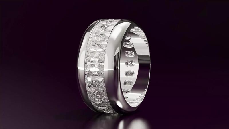 Channel Set Cushion Eternity Ring N10 288CT EU54