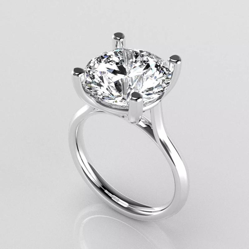 Classic Shoulder Solitaire Ring - Round 11-7 mm - 600 ct points