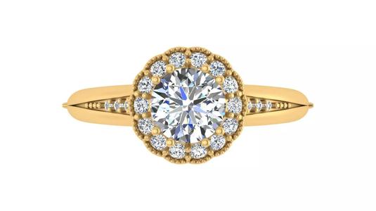 Classic Halo Round Diamond Engagement Ring