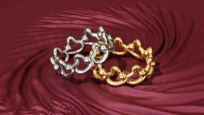 Womens ring Heart n Dot Minimal Gold Band Exclusive - STL OBJ