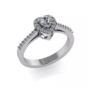 Heart Halo Engagement Ring