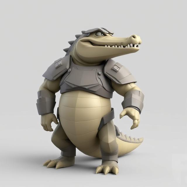 Warrior Crocodile – 3D Model of a Fierce Reptilian Fighter