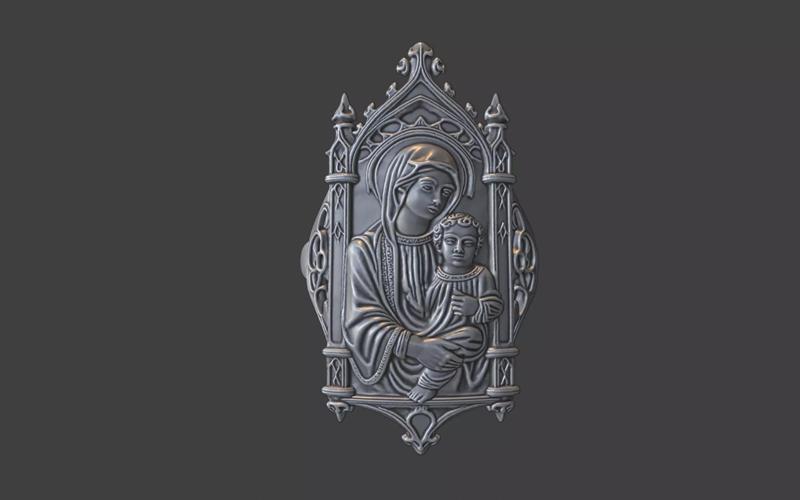 gothic church mother mary baby jesus virgin maria ring