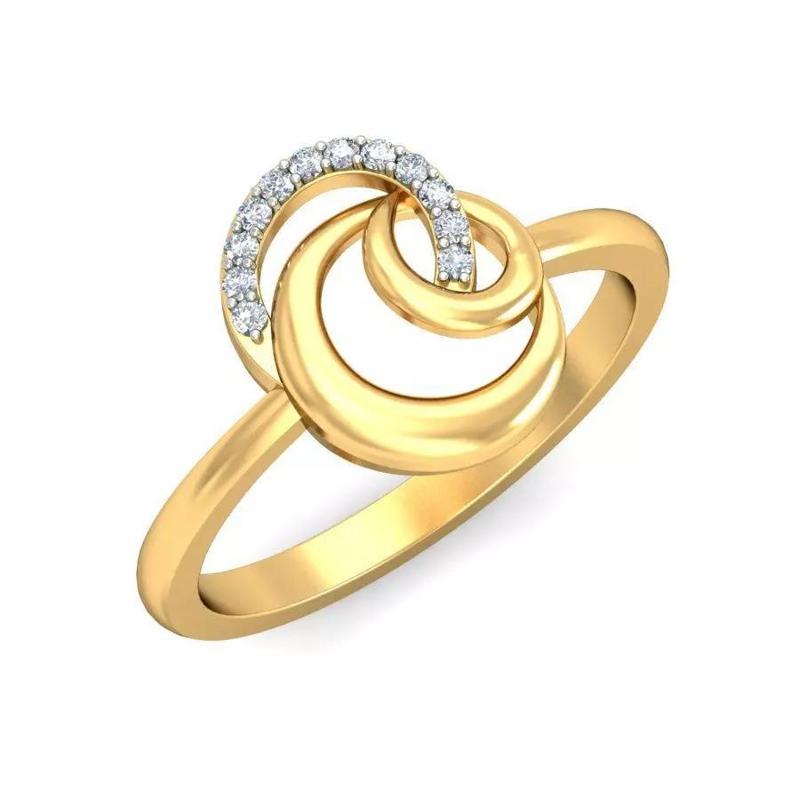 Gold Knot Ring Adorned with Diamonds