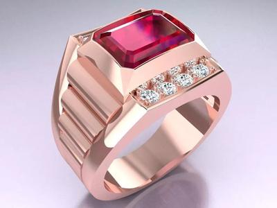 Rectangular Stone Rings - Mens Rings - N3199