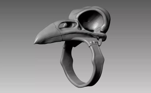 Raven Skull Ring