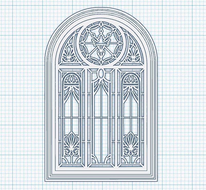 ROYAL STAINED GLASS WINDOW 1/12th DOLLHOUSE SCALE
