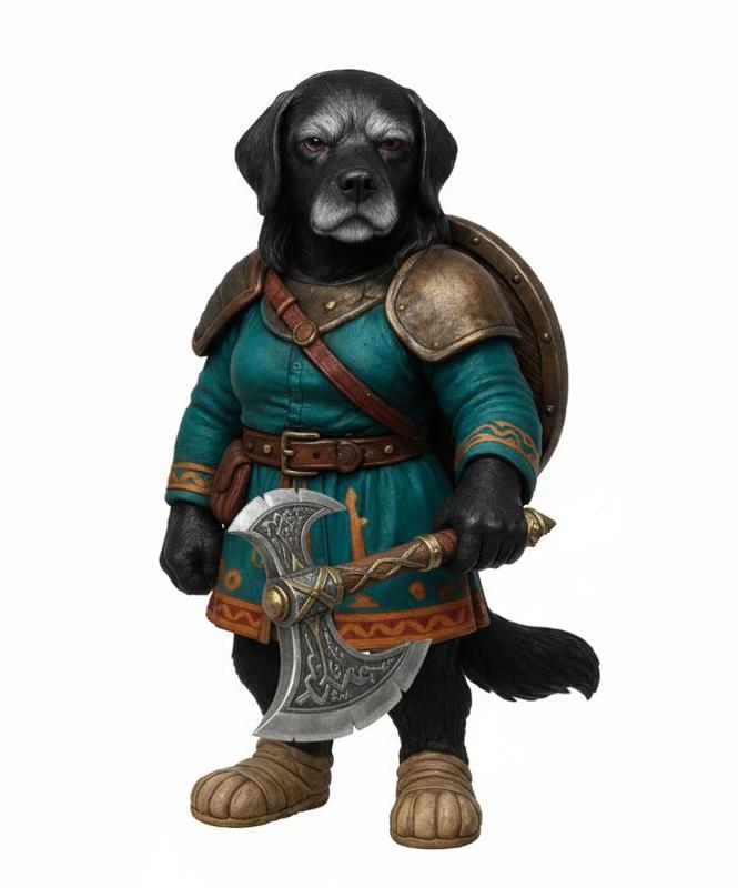 Kira the Chubby Shieldmaiden - Dogfolk Viking Warrior