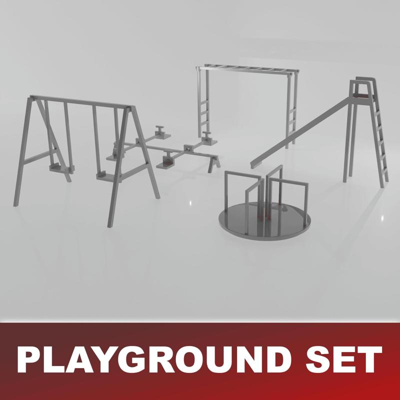 SET MINIATURES FOR DIORAMA - PLAYGROUND
