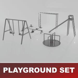 SET MINIATURES FOR DIORAMA - PLAYGROUND