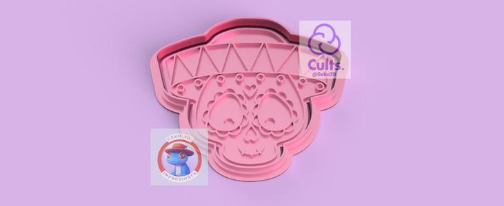 Day of the Dead Female Skull Cookie Cutter (Calavera del dia de los muertos)