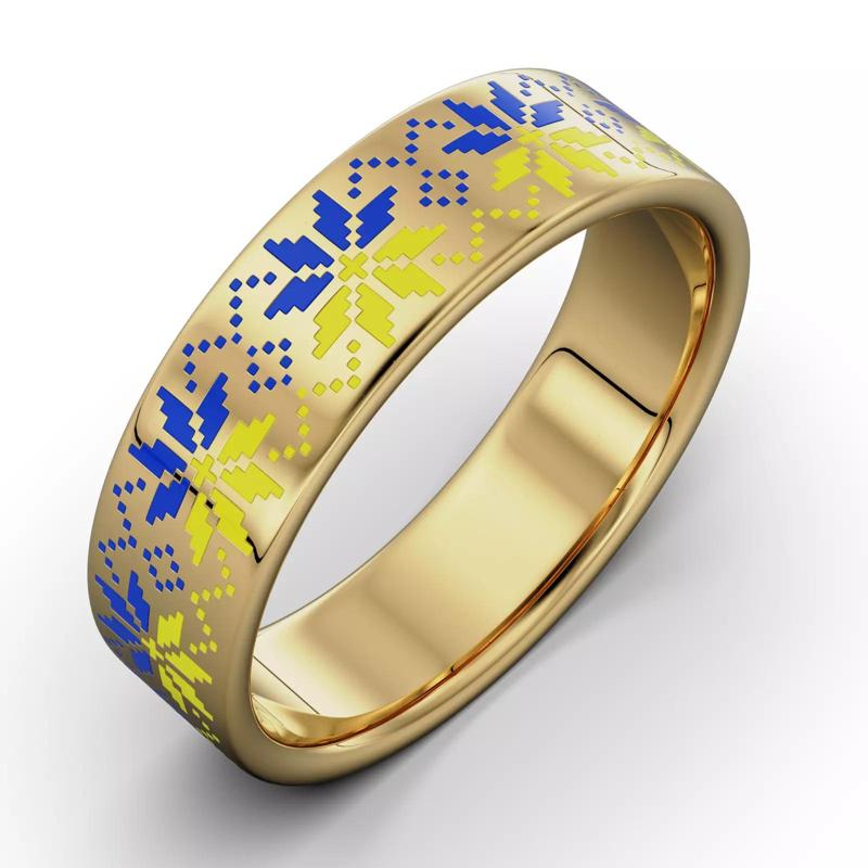 Ring with a pattern of Ukrainian Vyshyvanka RSize 8