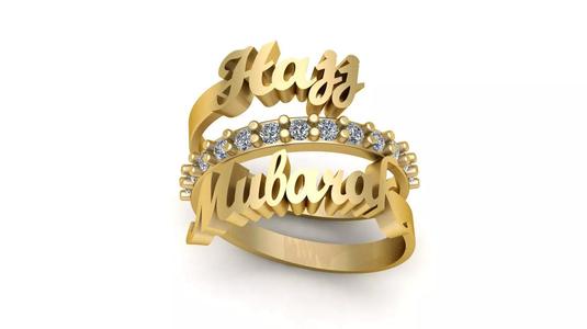 Hajj Mubarak Diamond Ring for Muslims 3d printable Model