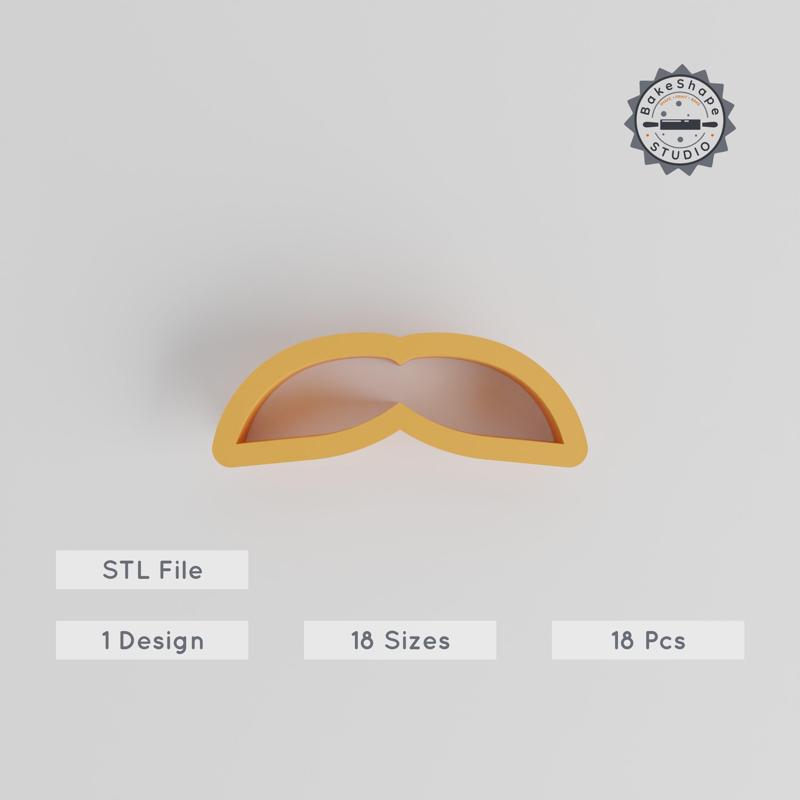 Moustache Shape Cutter Set, 18pcs, Sizes 0.75"-5.00", Perfect for Cookies, Fondant & Clay, Includes Beard, Handlebar, Goatee & More