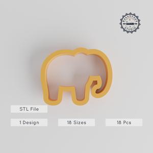 Elephant Shape Cutter Set, 18 Pieces, Multiple Sizes, Perfect for Cookies, Fondant & Clay, Animal, Safari, Savanna, Jungle