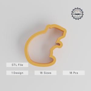 Beaver Shape Cutter Set, 18 Sizes from 0.75" to 5.00", Perfect for Cookies, Fondant & Clay, Woodland Rodent Nature Builder