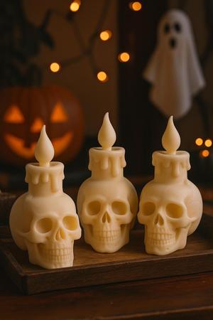 Mini Skull Candle Figurine – 3D Printable Halloween Home Decor