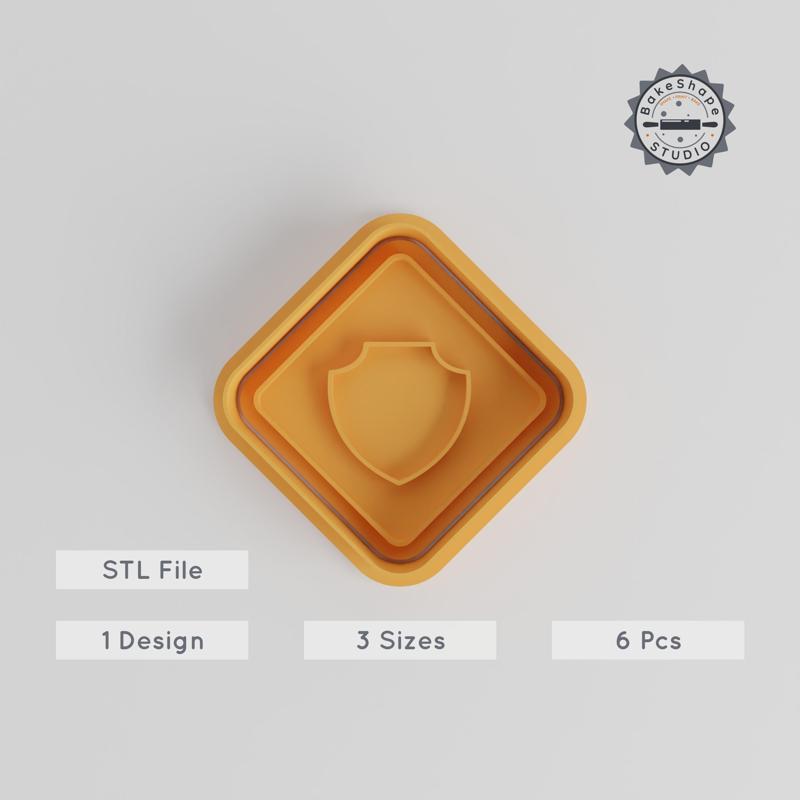 School Emblem Cutter & Stamp Set, Perfect for Cookies & Fondant, 3 Sizes, 6 Pieces, Education Crest & Academic Design