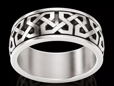 Lux  fusion ring  silver gold carving printable jewelry 3D model