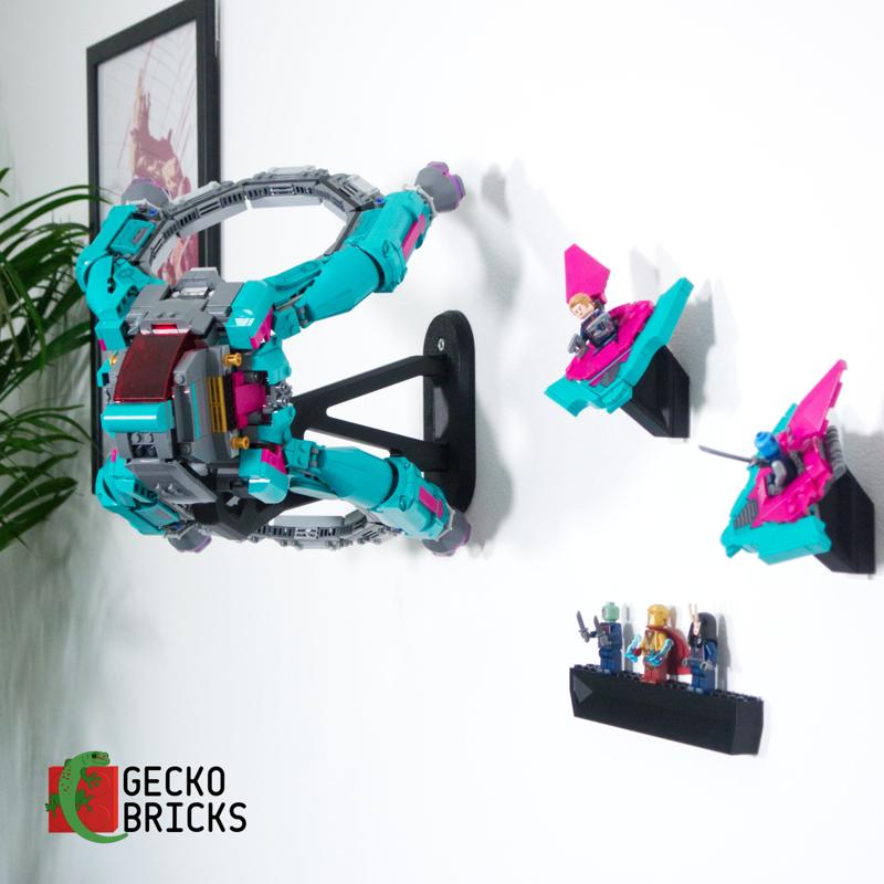 Gecko Bricks Wall Mount for Marvel New Guardians Ship 76255 3D Printed