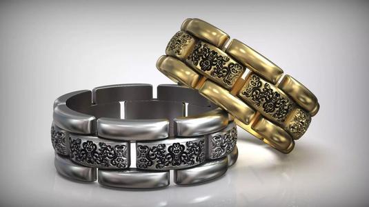 Link Ring Watch Bracelet Pattern Wedding Band