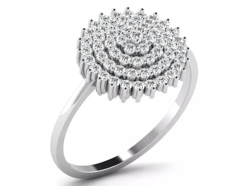 Light Weight White Gold Diamond Ring  -DR-6304