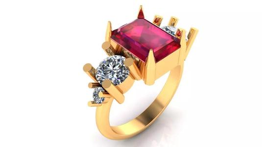 Women Ring 6 light weight diamond emerald cut women ring