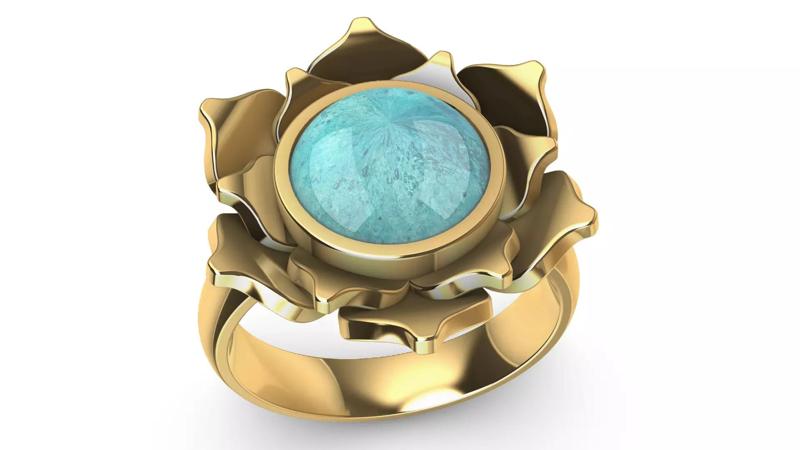 Lotus Flower Ring 3D Print Model