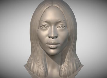Naomi Campbell bust for 3D printing